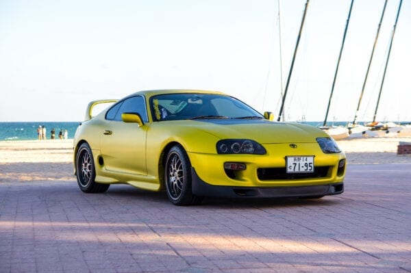 Toyota Supra Wrapped in 1080 Satin Bitter Yellow