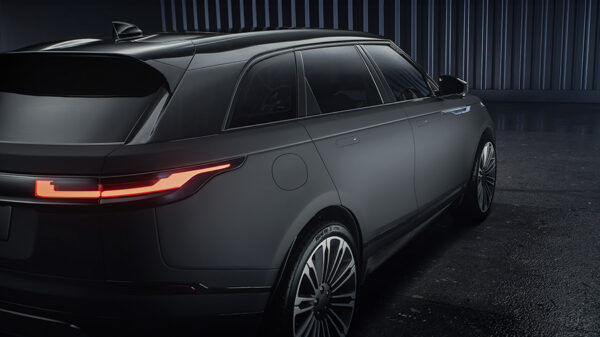 3M Protection Wrap Film PWF-M12 Matte Black render on a Velar