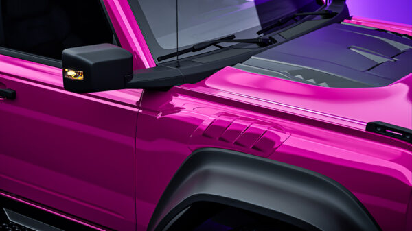 3M 2080-HG73 High Gloss Ruby Rosso render on a Ford Bronco