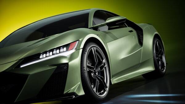 3M 2080-S56 Komodo Green render on an Acura NSX